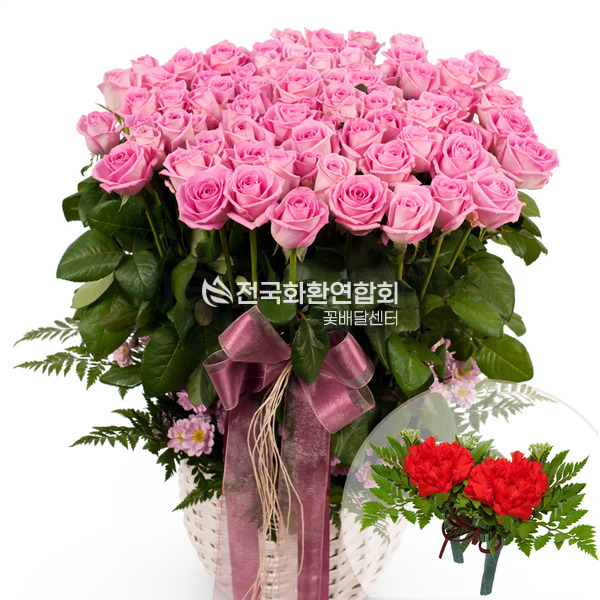 꽃바구니+코사지2개(꽃행복350호)