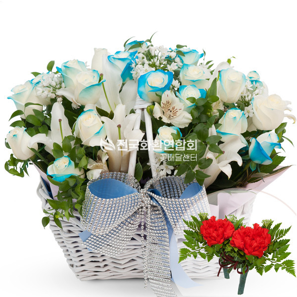 파란장미혼합바구니
